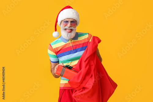 Cool Santa Claus with bag o...