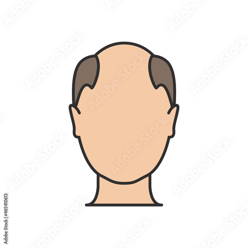 Hair loss man icon cartoon vector logo. Hair loss male scalp bald illustration