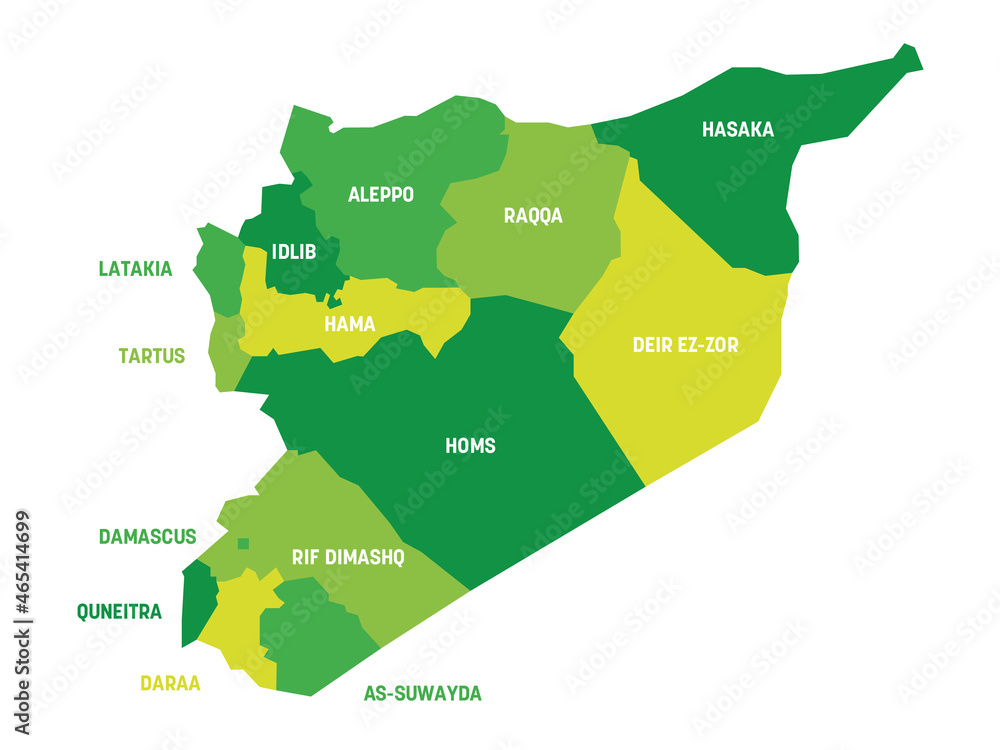 Syria - regional map of governorates