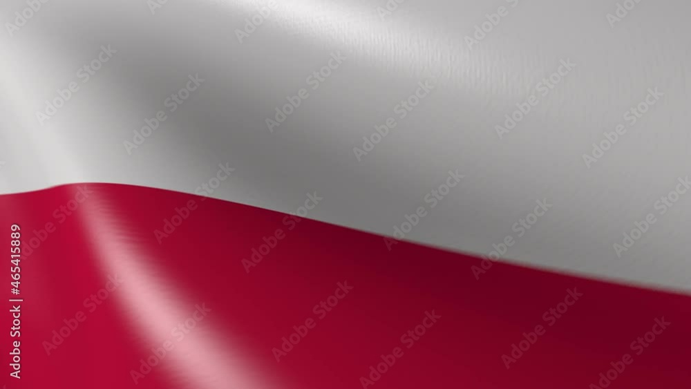 The flag of Poland flutters in the wind. 3d animation The flag of Poland flutters in the wind. 3d animation
