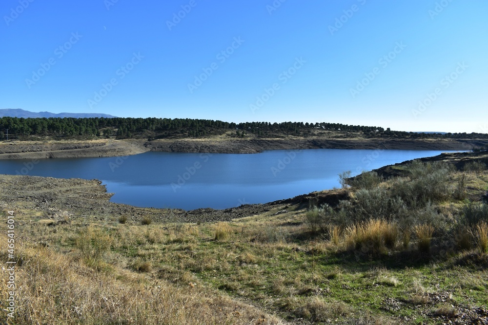Water reservoir near the town of Granadilla in Cáceres Water reservoir near the town of Granadilla in Cáceres