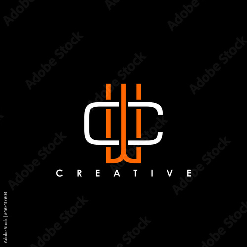 CW, WC Letter Initial Logo Design Template Vector Illustration