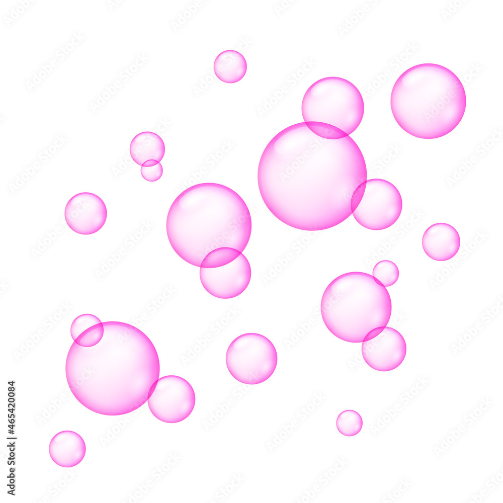 Pink bubble gum vector soap fizz. Pink bubble isolated 3d chewing gum foam balloon Pink bubble gum vector soap fizz. Pink bubble isolated 3d chewing gum foam balloon