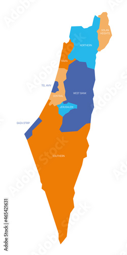 Israel - administrative map of districts