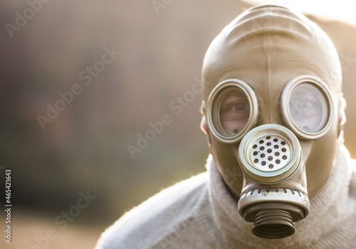 is time to protect all the time. Brutal mask man. Epidemic. Photo. Background. 