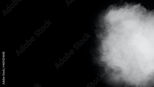 White smoke or fog isolated on black background