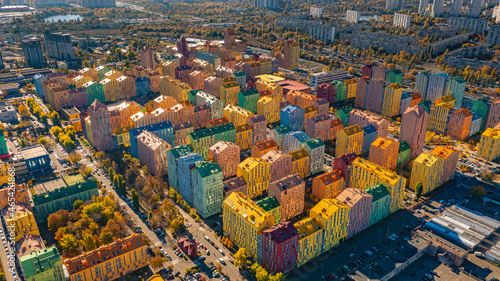 comfort town aerial panorama kiev colorful town kyiv residential buildings photo