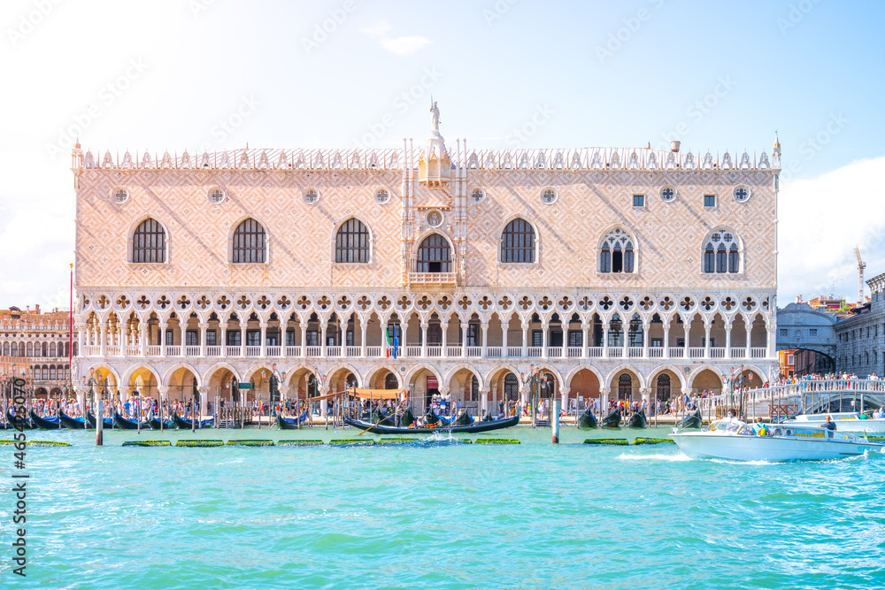 Doges Palace in Venice. View from boat