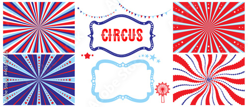 Circus design advertising set
