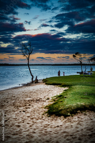 Vertical shot of the Maroochy River in Australia during an evening photo