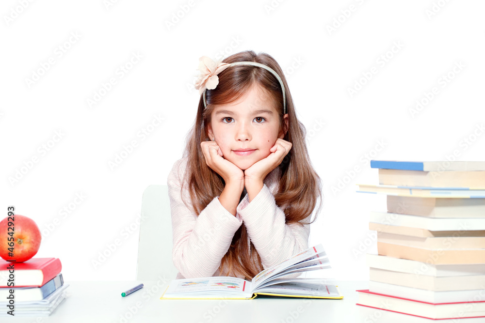 Portrait of modern, happy and cute teen school girl. Portrait of modern, happy and cute teen school girl.
