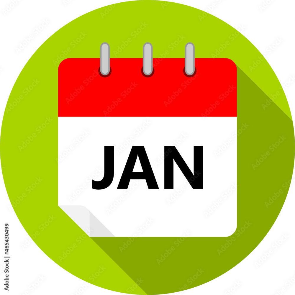 White And Red Calendar Page With January Month Abbreviation JAN Written white-and-red-calendar-page-with-january-month-abbreviation-jan-written