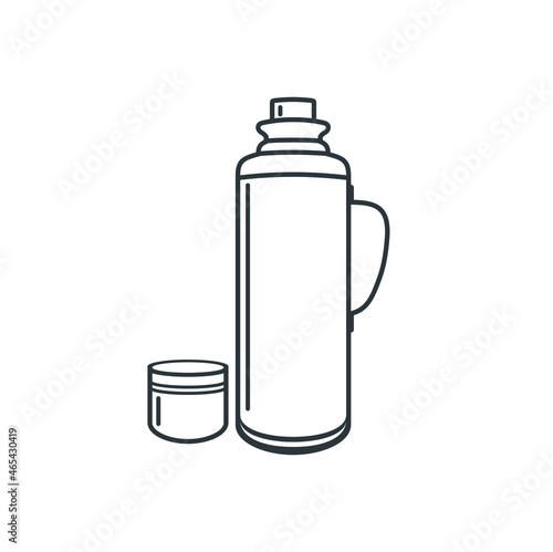 illustration of a vintage thermos