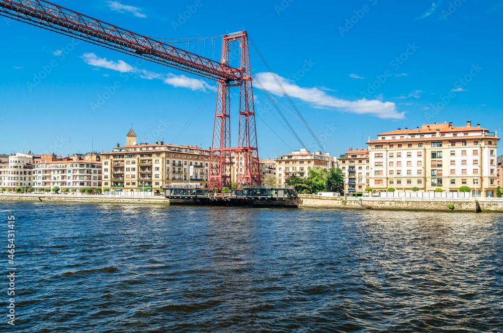View of the famous Vizcaya Bridge from Portugalete, Basque Country, Spain