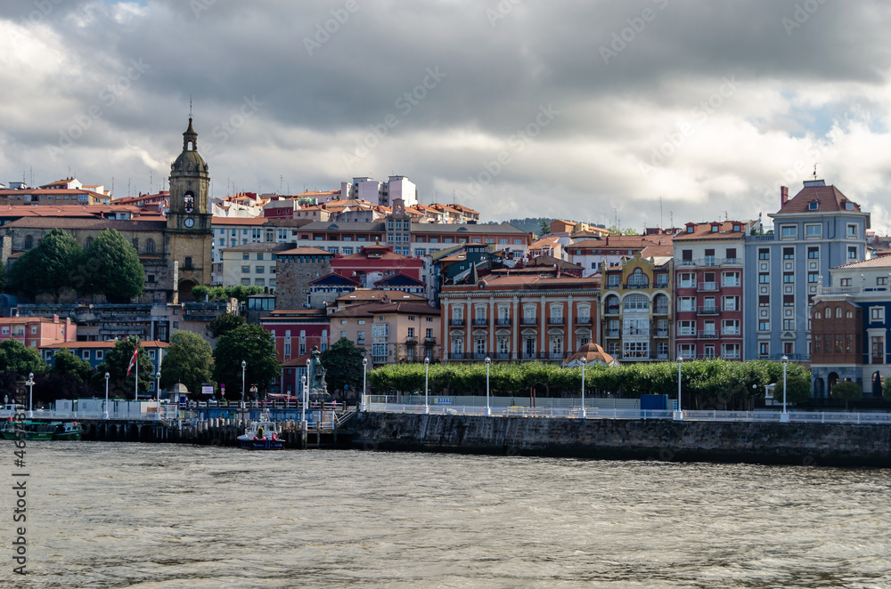 View of the town of Portugalete, Spain