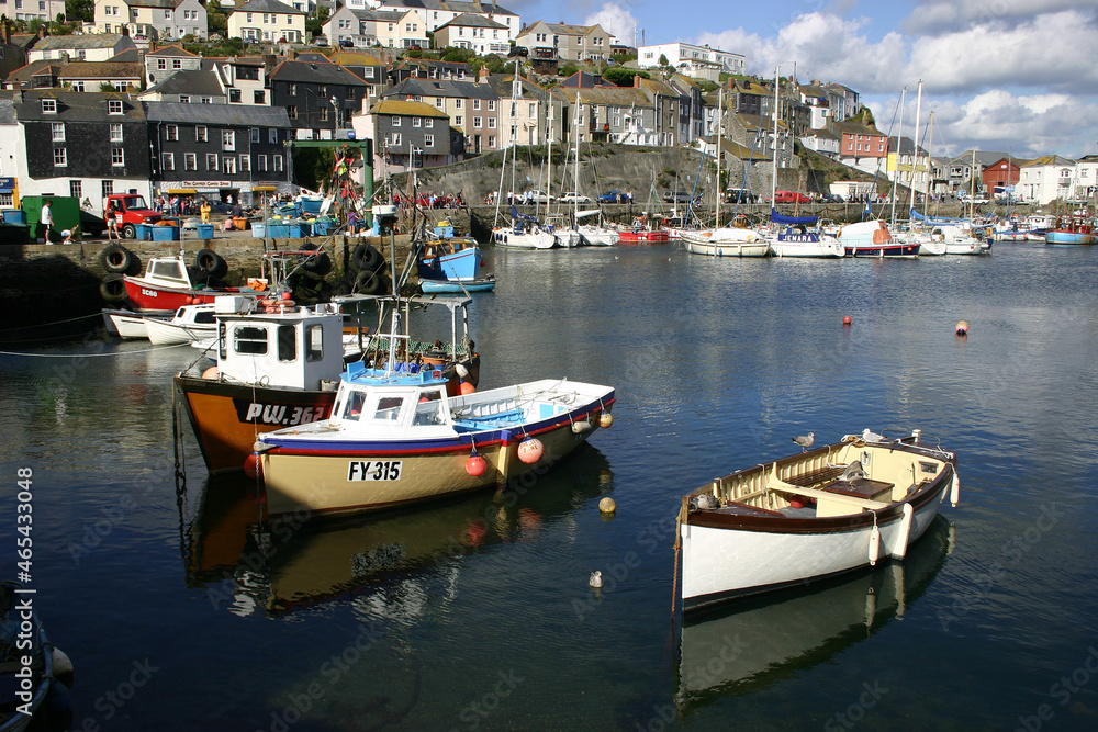 Harbour at the port village of Mevagissey in Cornwall England