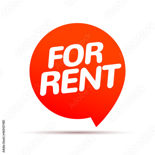 Rent tag label icon. For rent vector sign design