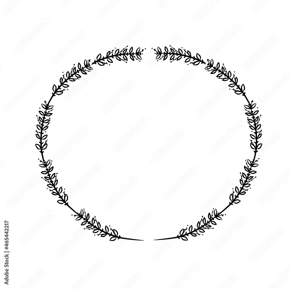 Vector frame. Illustration for invitation cards. Design for congratulations. Wreath for placing an order.