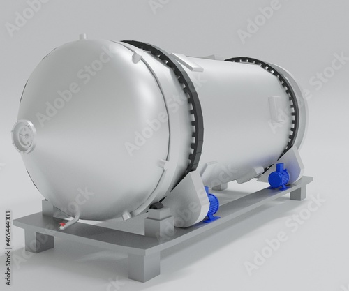 Rotating drum bioreactor for solid state fermentation photo