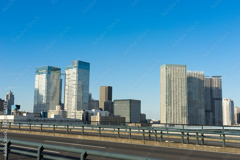 東京ベイエリア　豊洲、晴海運河の風景