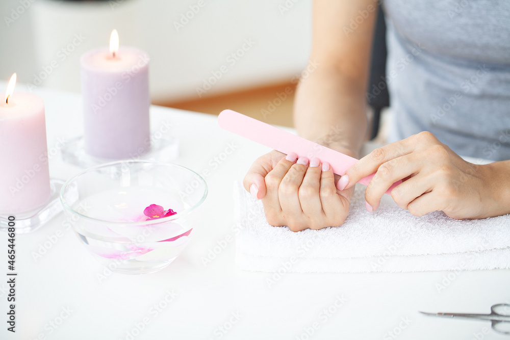 Nails manicure detail with file or brush item. Nails manicure detail with file or brush item.