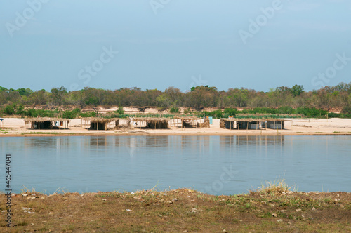 abandoned fishing huts by the Araguaia River photo