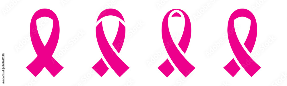 Awareness ribbon icons. Realistic pink ribbon icon set, Breast cancer awareness ribbons. Awareness ribbon icons. Realistic pink ribbon icon set, Breast cancer awareness ribbons.