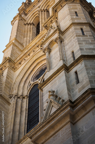 Close up on the tower of the church Saint Louis-des-Chartrons
