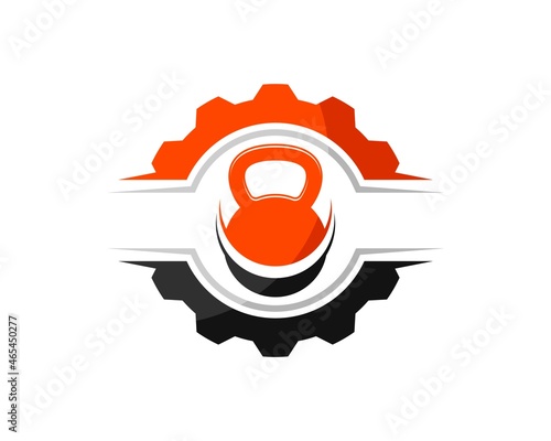 Mechanical gear with gym kettle bell inside