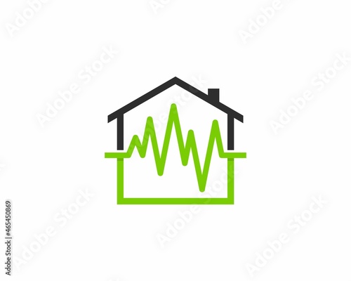 House with Medical heartbeat in the middle