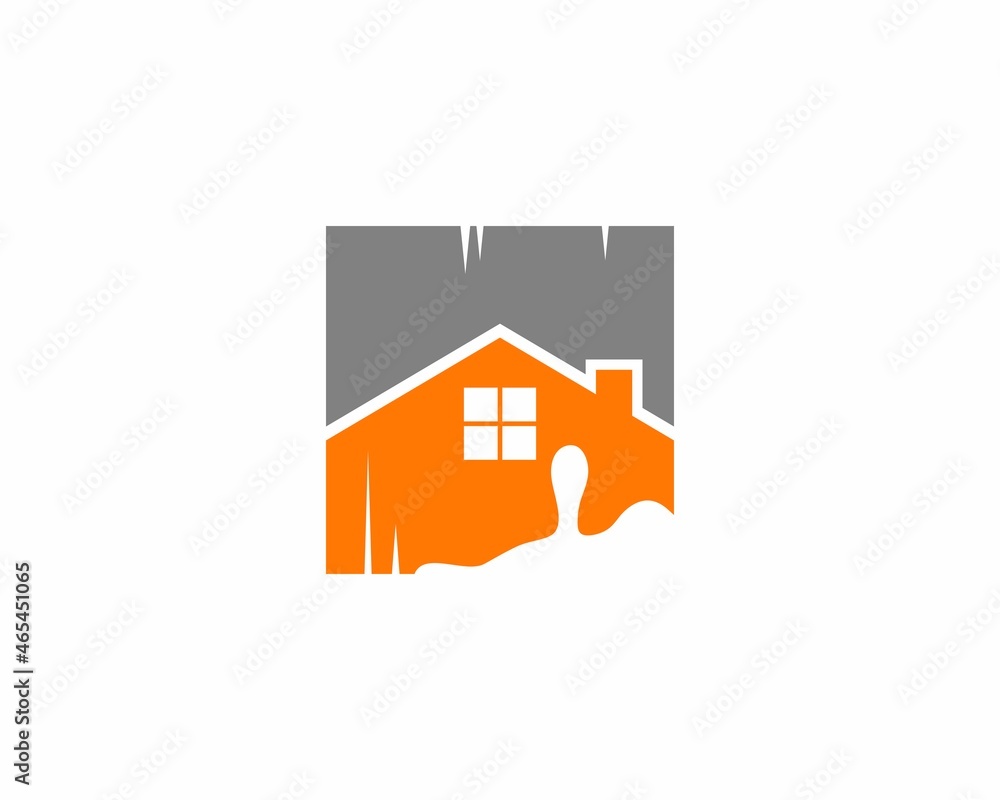 House in the paint brush logo