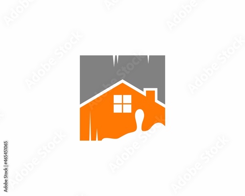 House in the paint brush logo