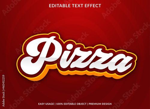 pizza text effect template with abstract and bold style use for business logo and brand