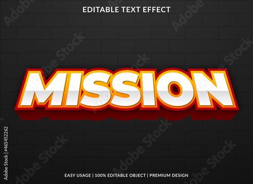 mission text effect template with abstract and bold style use for business logo and brand