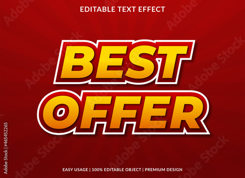 best offer text effect template with abstract and bold style use for business logo and brand