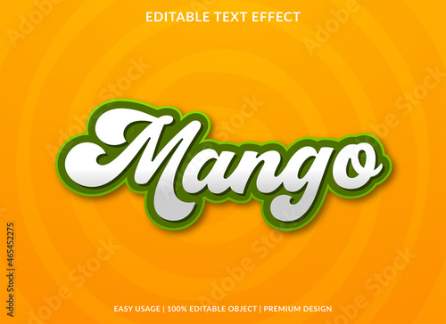 mango text effect template with abstract and bold style use for business logo and brand