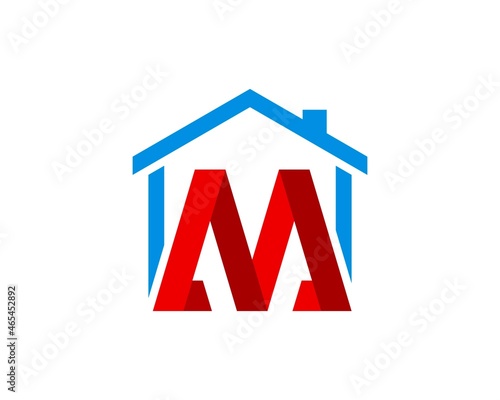 Simple house with M letter initial inside