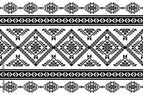 Geometric ethnic oriental seamless pattern traditional Design for background,carpet,wallpaper.clothing,wrapping,Batik fabric,Vector illustration.embroidery style - Sadu, sadou, sadow or sado