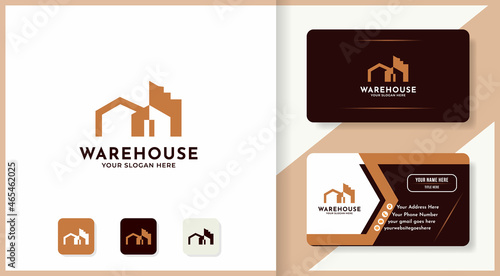 warehouse building logo design and business card