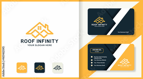 infinity roof logo design and business card