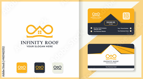 luxury roof logo design and business card