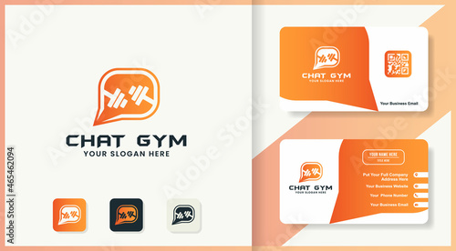 gym chat logo design and business card design