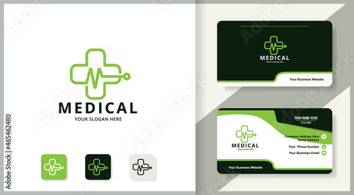 cross health music pulse logo design, inspiration design for therapy and medical