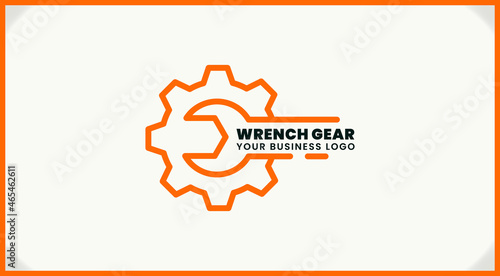 wrench gear logo design, inspiration logo for workshop, industry and other services