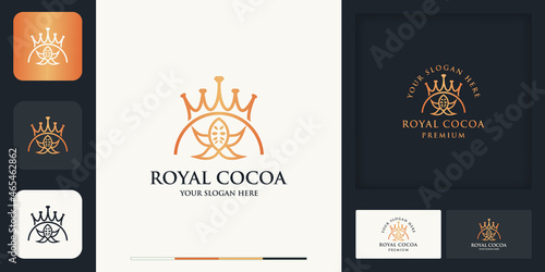 royal cocoa seed inspiration logo for food, bread and chocolate preparations