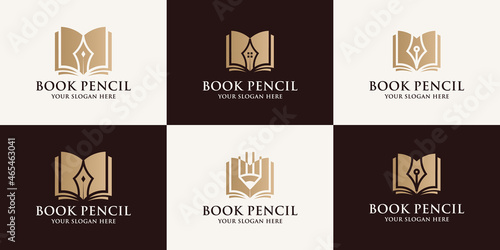 book pencil inspiration logo for educational symbol