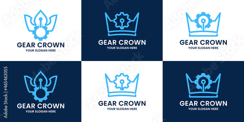 gear crown inspiration logo set