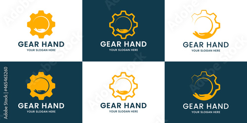 gear hand inspiration logo set
