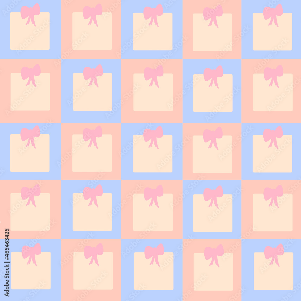 sweet gift present plaid checkered pattern pastel color background sweet gift present plaid checkered pattern pastel color background
