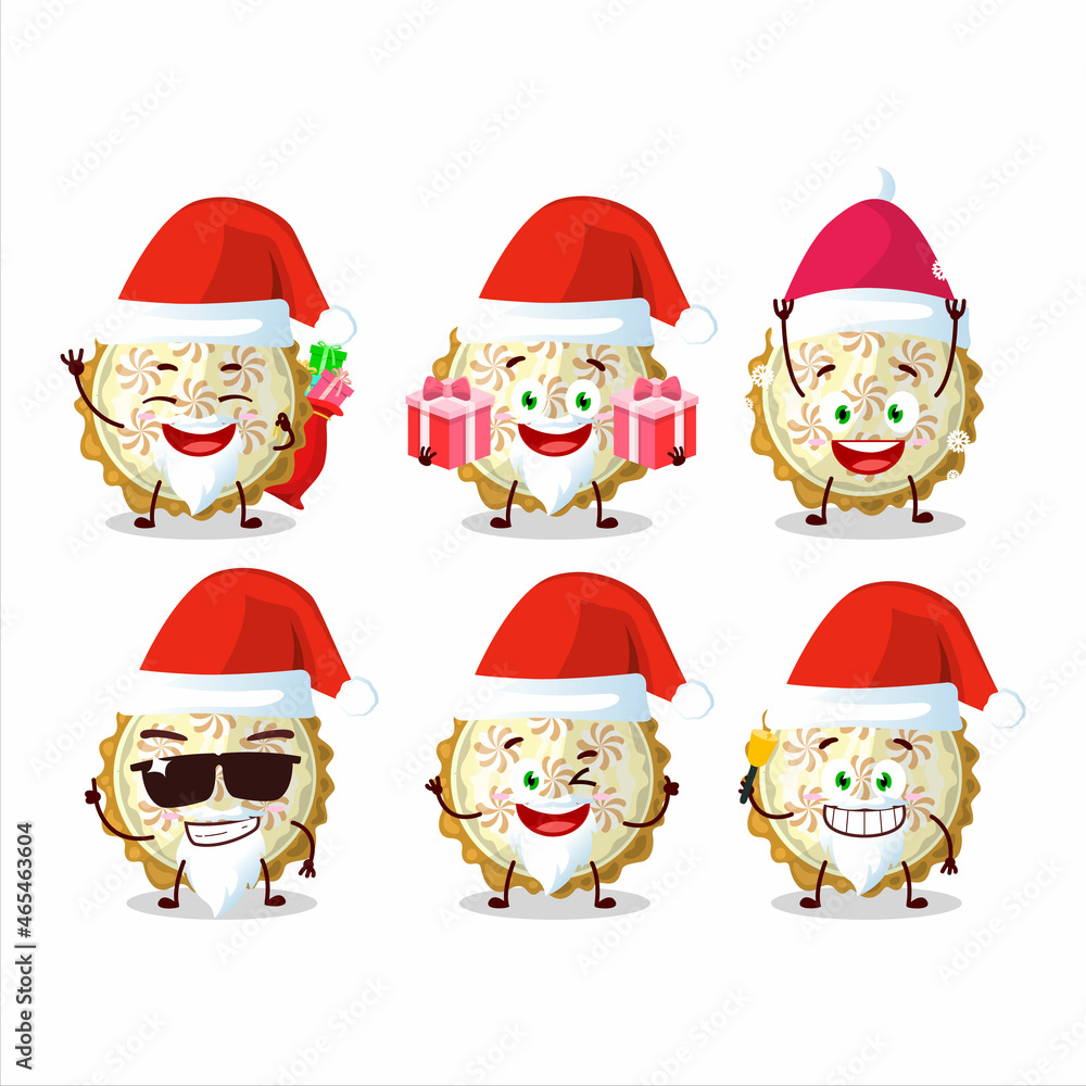 Santa Claus emoticons with lemon meringue pie cartoon character
